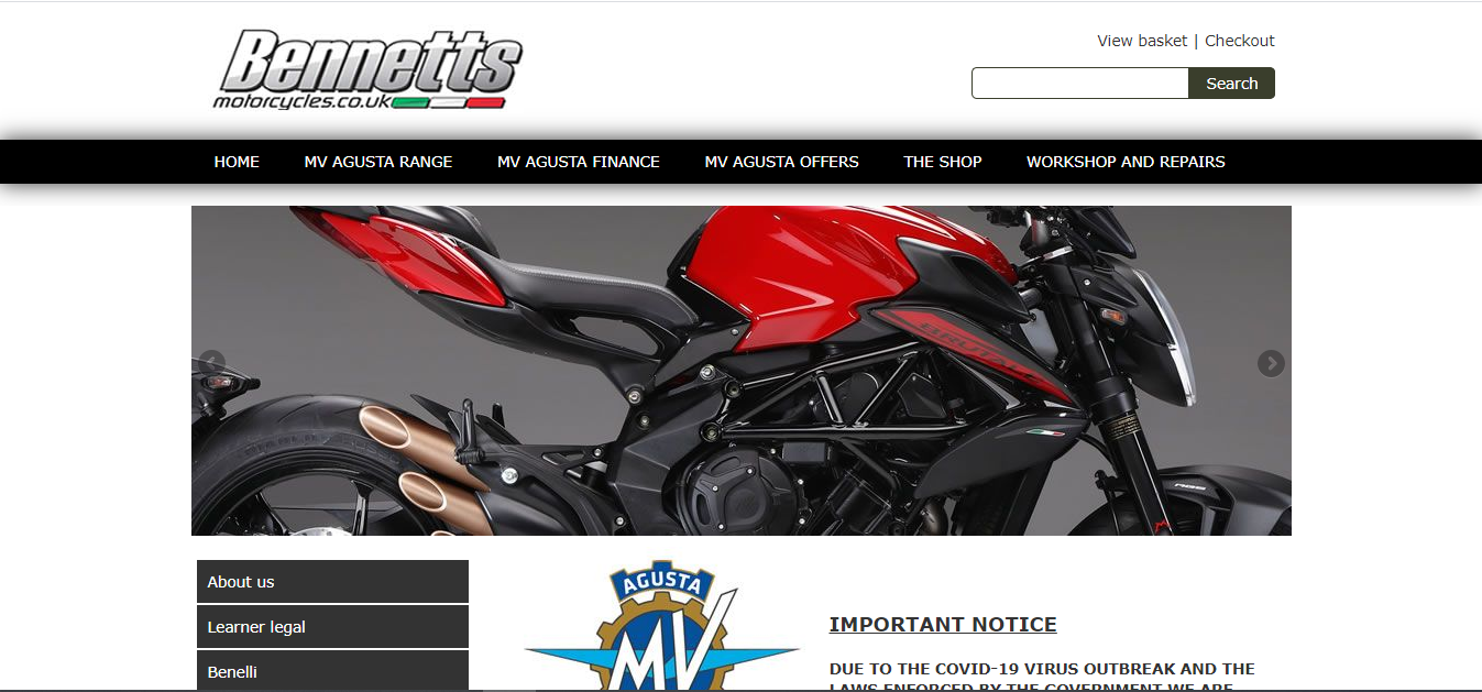 Bennett's Motorcycles Website